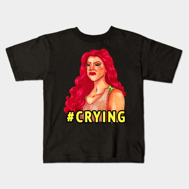 FARRAH MOAN CRYING Kids T-Shirt by giuliarenzi